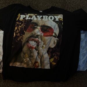PLAYBOY Black Short Sleeve Graphic Tee